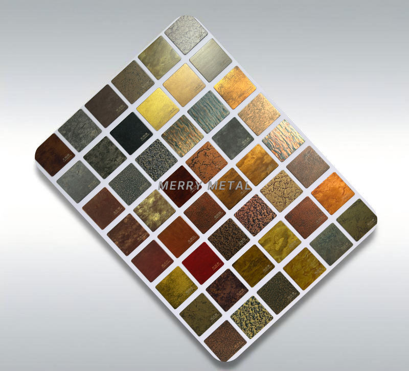 Antique-style colored stainless steel